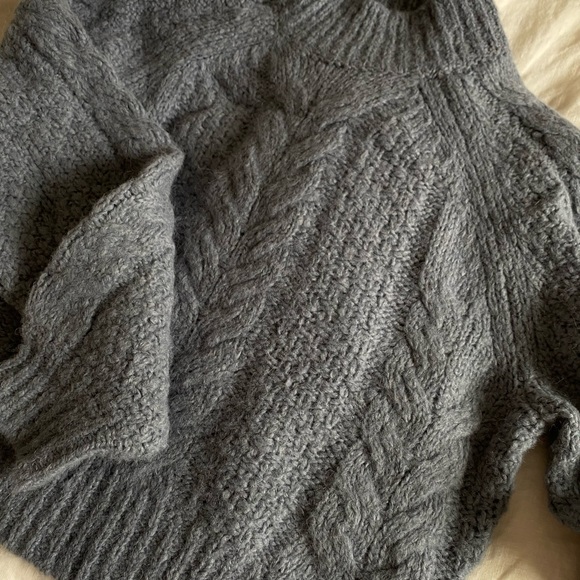 Sunday Best blue mock neck Alpaca/wool crop knit sweater - Picture 8 of 9